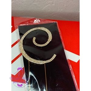 Gold Diamond Letter ‘C’ Cake Topper